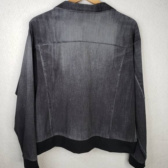 Lucy Faux Denim Look Full Zip Soft Layering Jacket Lots of Pockets Sz XL. - Picture 8 of 12
